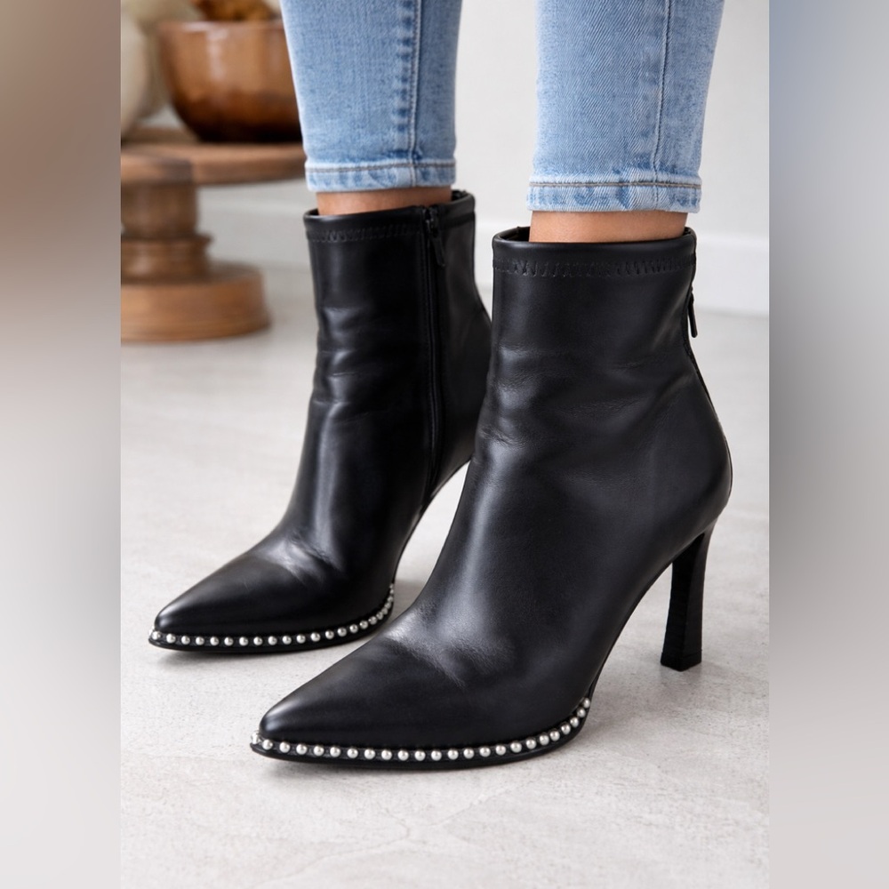 BCBGeneration Black Ankle Boots with Silver Accents